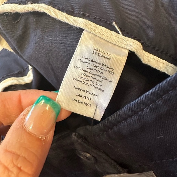 Talbots Women’s High Waist Patch Pocket Crop Pants 16P Petite Navy Blue NWT - Picture 9 of 10